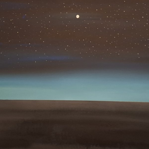 painting of the early morning as day begins to break in the outback, titled today is here