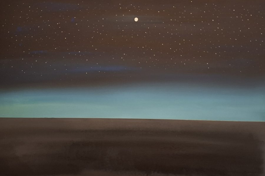 painting of the early morning as day begins to break in the outback, titled today is here